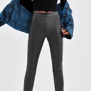 NWT Zara Faux Leather Leggings Size M